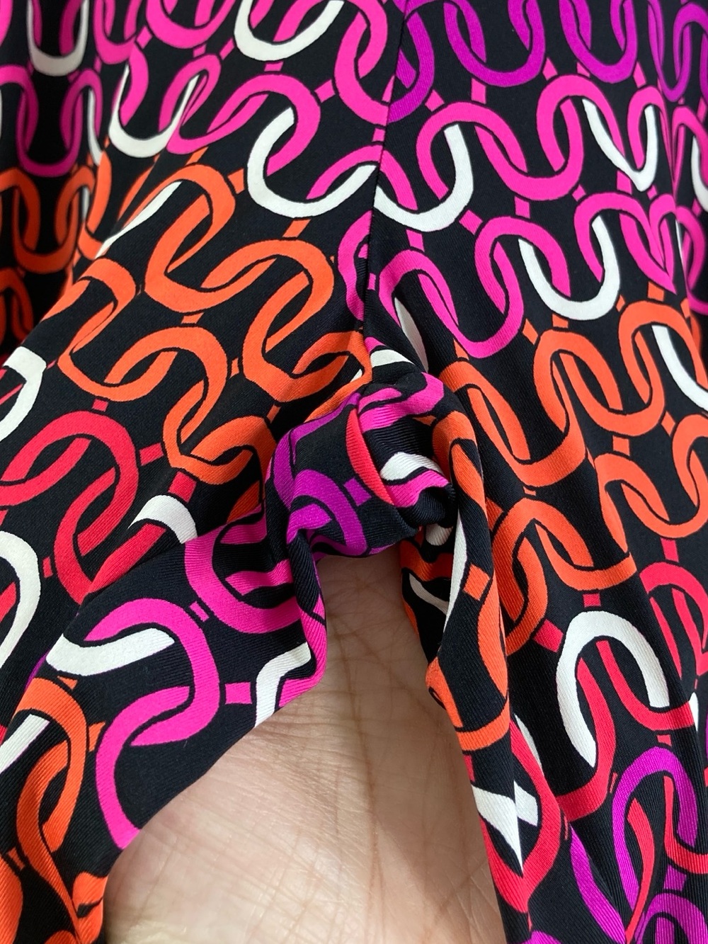 Trina Turk Echo Chain Print Swim & Spa Pants Wide Leg Fold Over Waist Size L - Picture 4 of 10